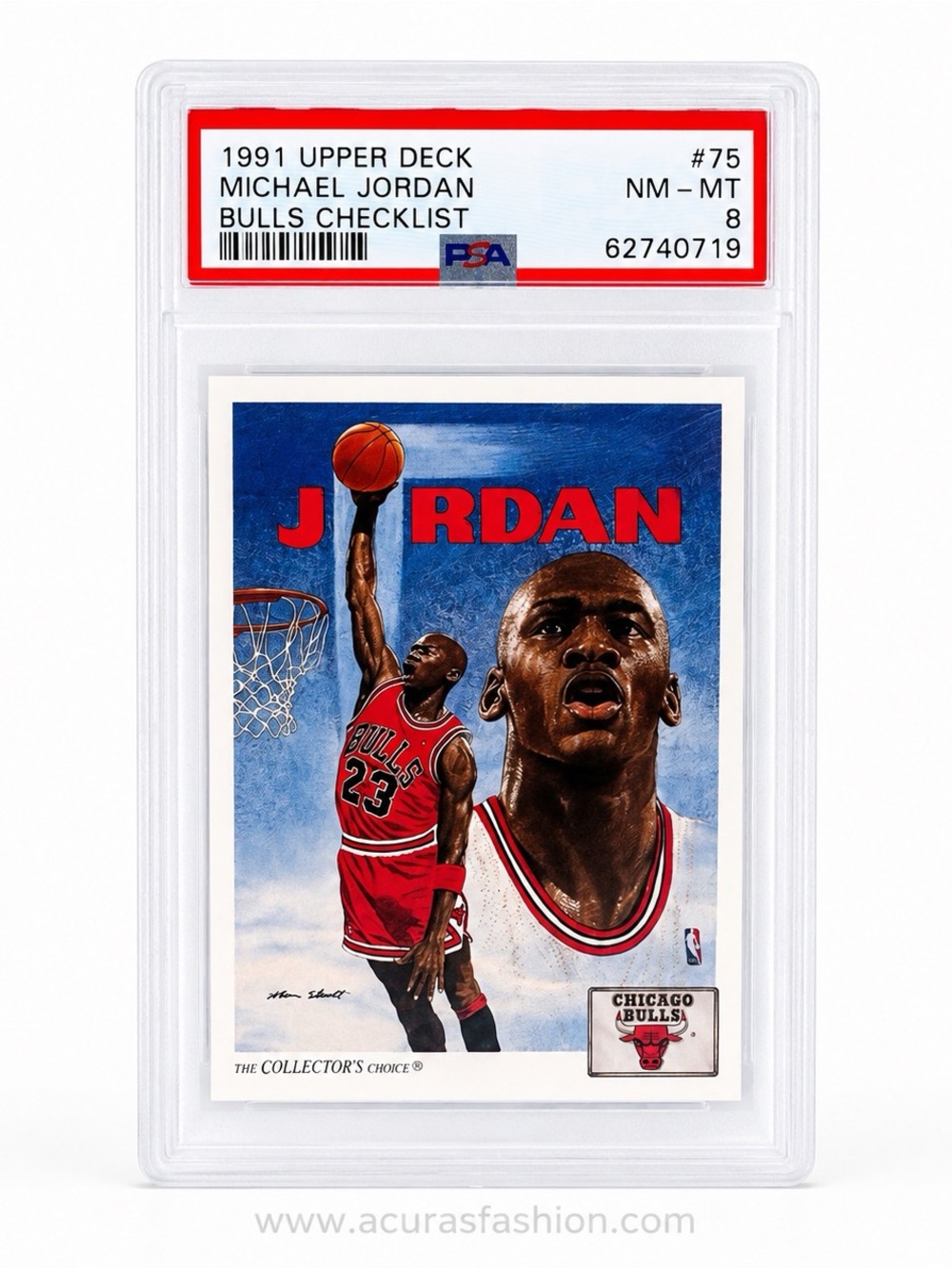 1991 Michael Jordan Bulls Checklist Trading Card - Red